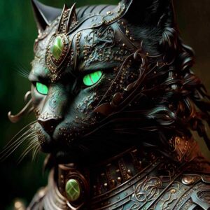 Extraordinary and realistic image of a sovereign cat warrior - in Ai